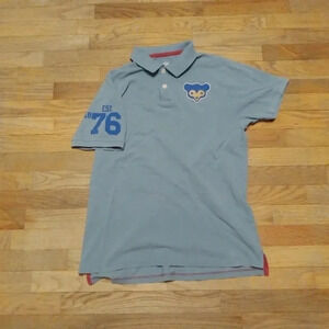 MLB Chicago Cubs Retro Blue Polo Shirt Mens M Embroidered Cooperstown Cubbies